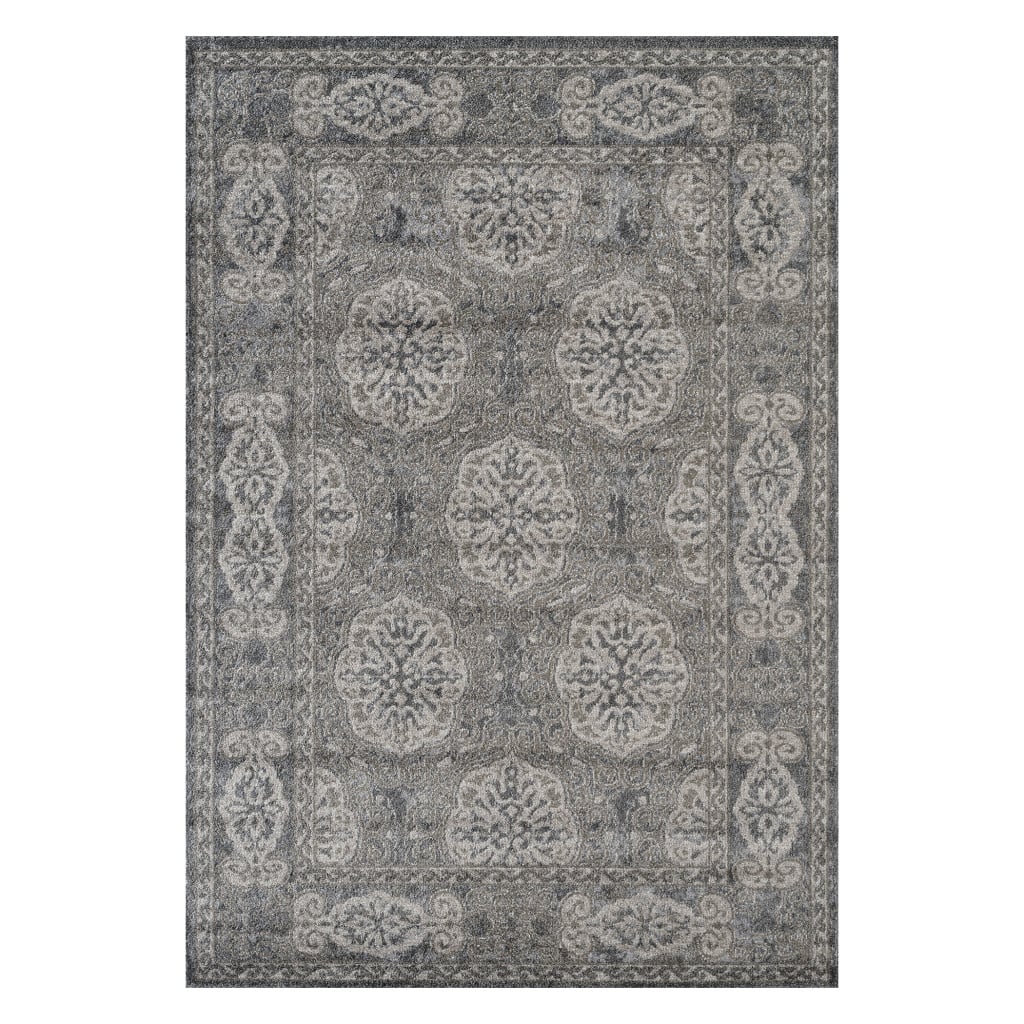 2 x 3 ft. Brown Medallion Power Loom Rectangle Area Rug
