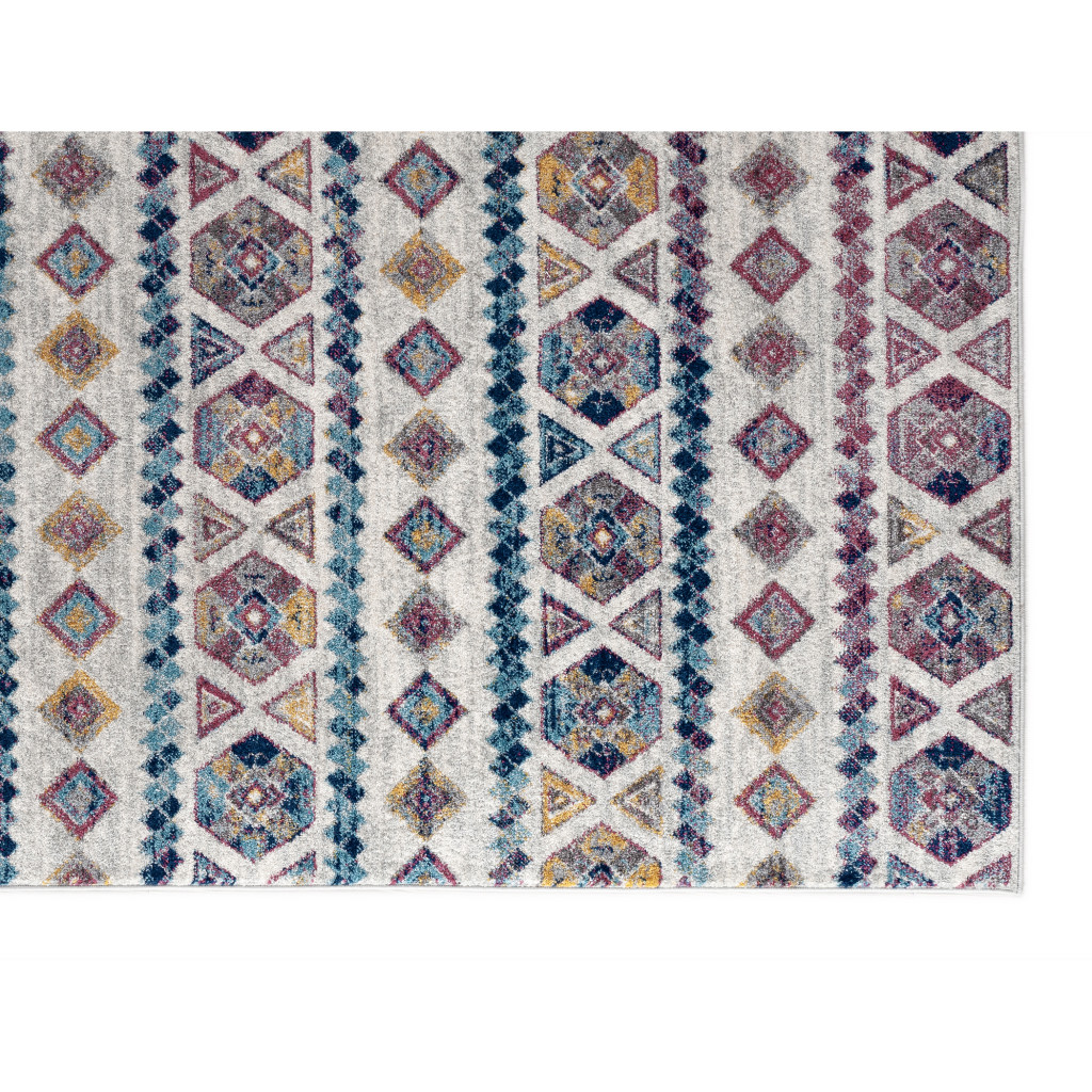 8 x 10 ft. Ivory Geometric Power Loom Rectangle Area Rug