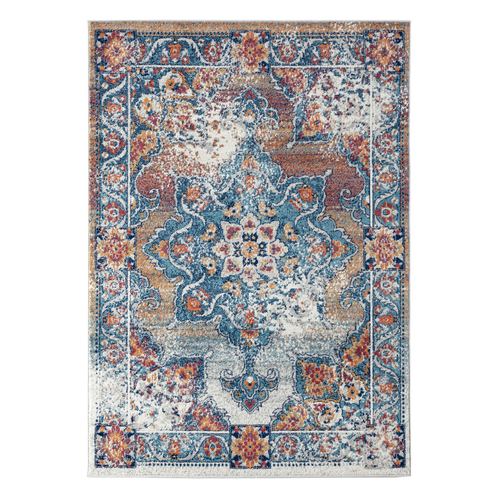 5 x 7 ft. Orange Medallion Power Loom Rectangle Area Rug