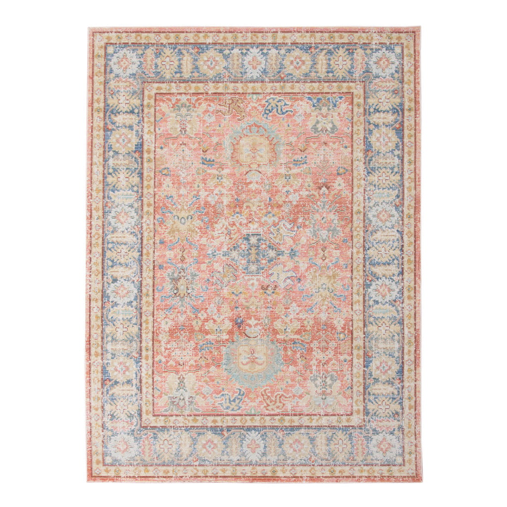 5 x 7 ft. Coral Floral Power Loom Rectangle Area Rug