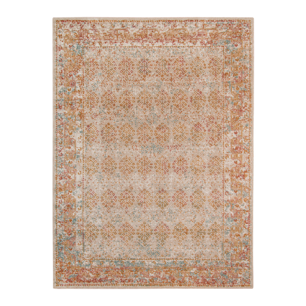 5 x 7 ft. Beige Southwestern Power Loom Rectangle Area Rug with Fringe