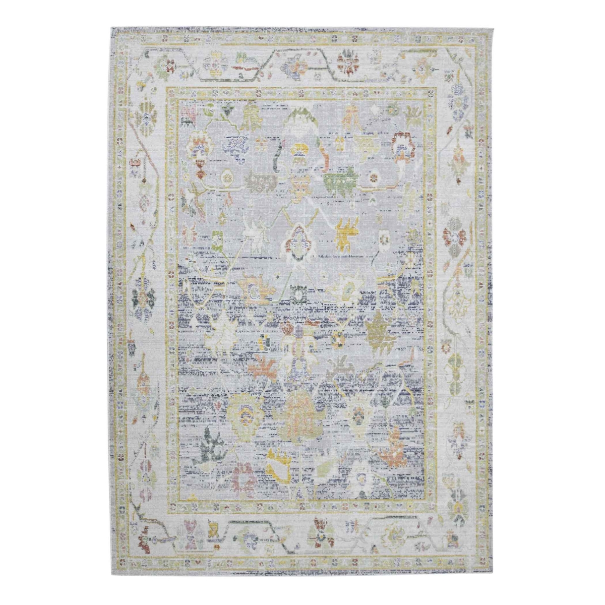 5 x 7 ft. Blue Floral Power Loom Rectangle Area Rug