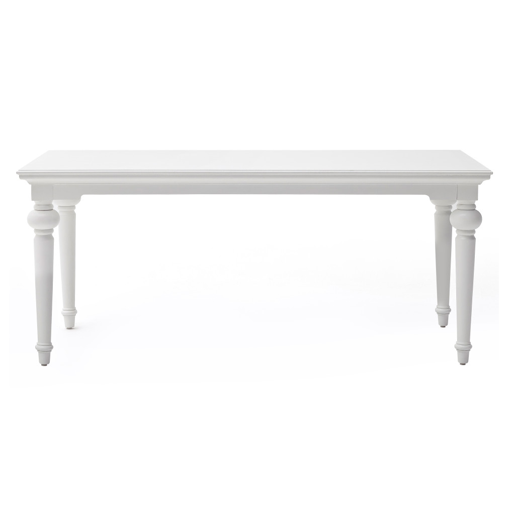 518759 79 in. White Solid Wood Dining Table