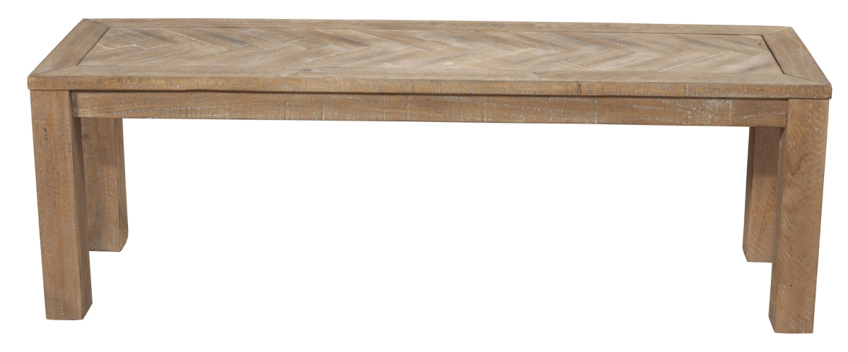 524063 60 in. Natural Distressed Solid Wood Dining Bench