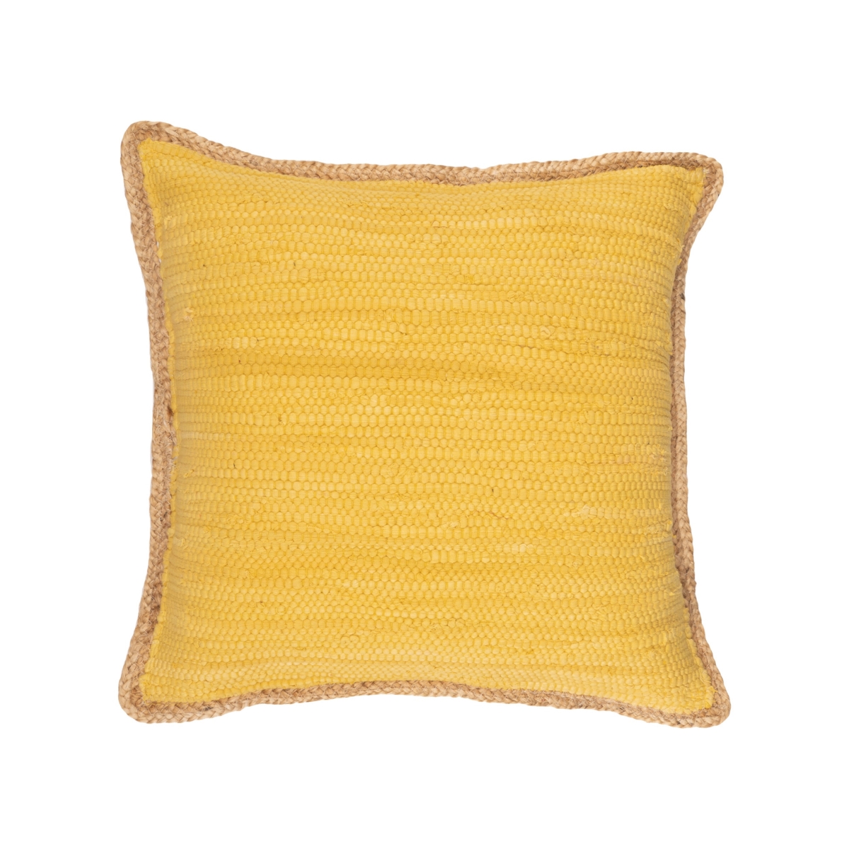 Picture of HomeRoots 517108 20 x 20 in. Yellow & Beige Cotton Blend Zippered Pillow