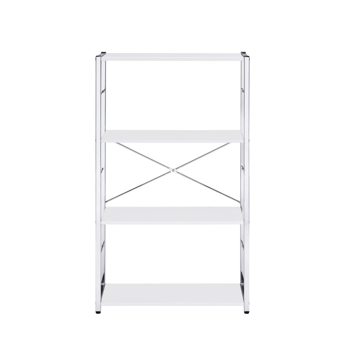 42 in. White Metal Four Tier Etagere Bookcase