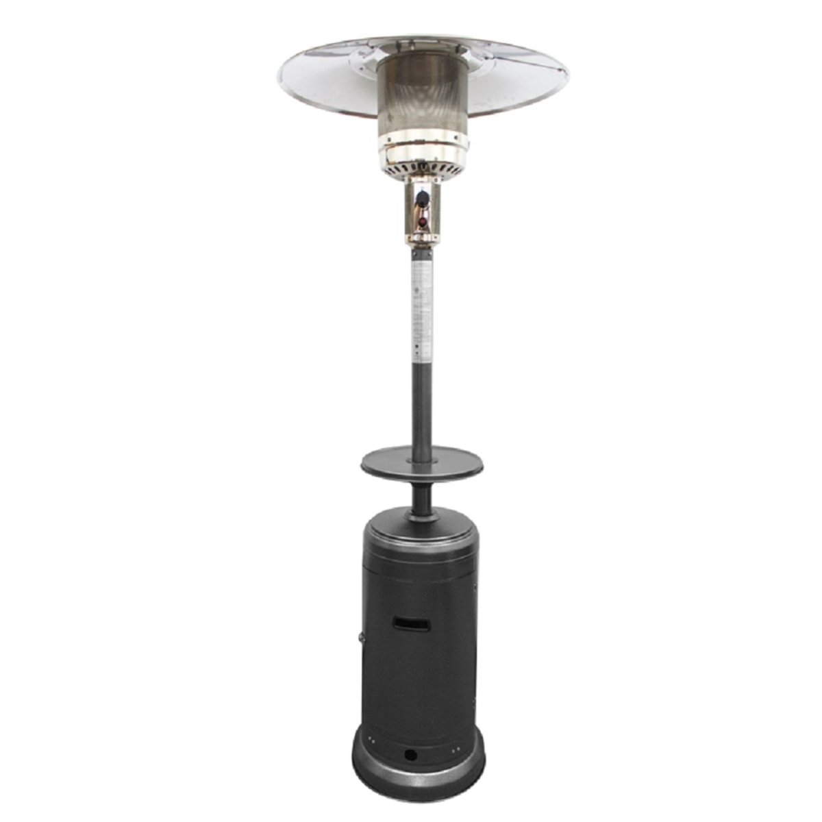 480566 Silver 48000 BTU Steel Propane Cylindrical Pole Standing Patio Heater -  HomeRoots