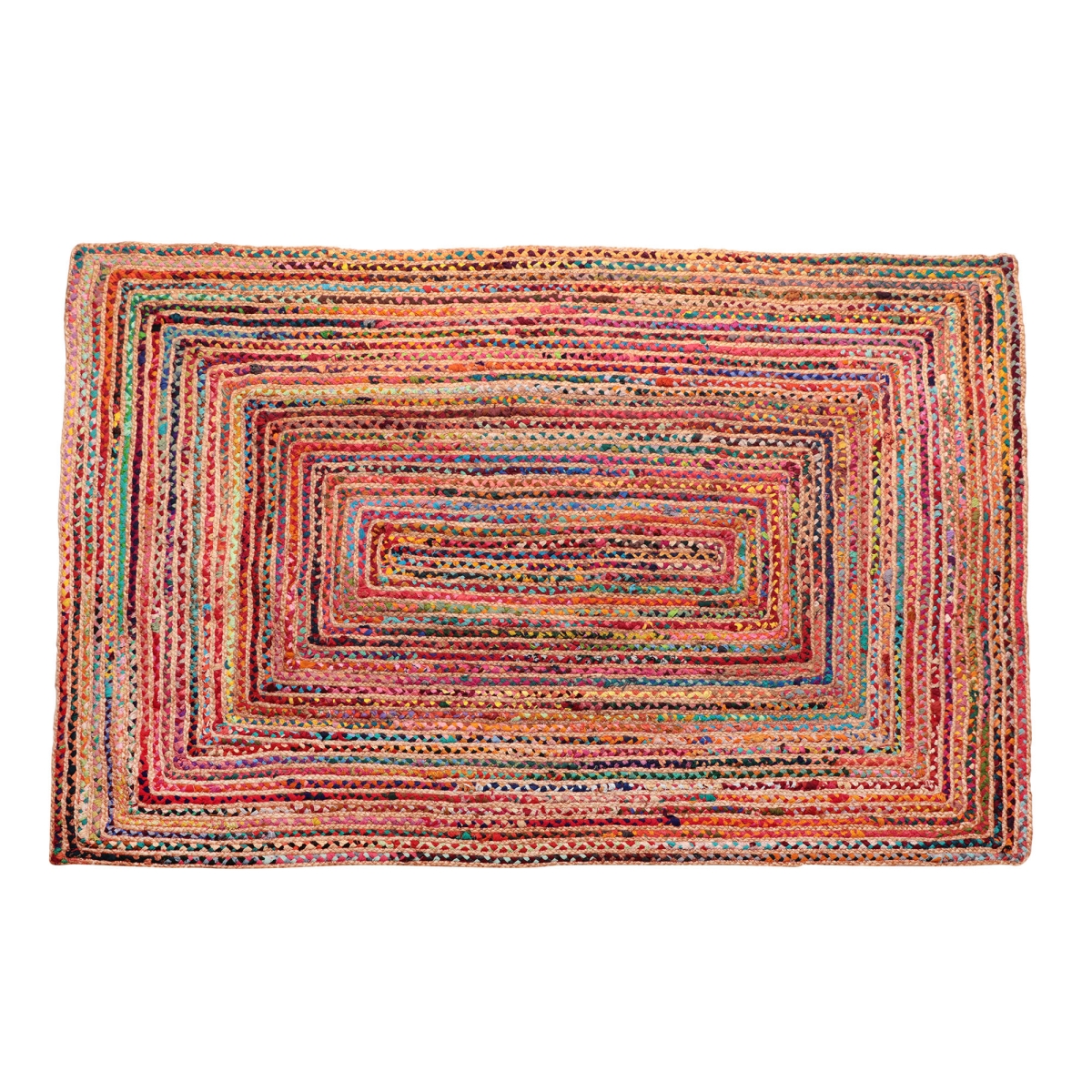 533611 3 x 5 ft. Tan Geometric Hand Braided Rectangle Area Rug