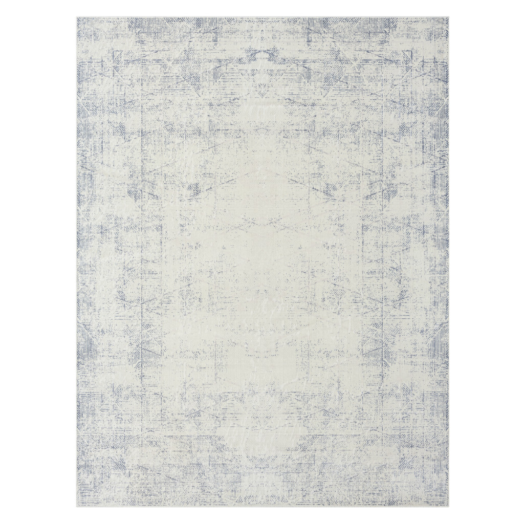 2 x 5 ft. Gray Abstract Washable Non Skid Rectangle Area Rug