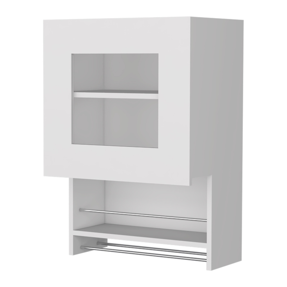 20 in. White Accent Cabinet with Two Shelves