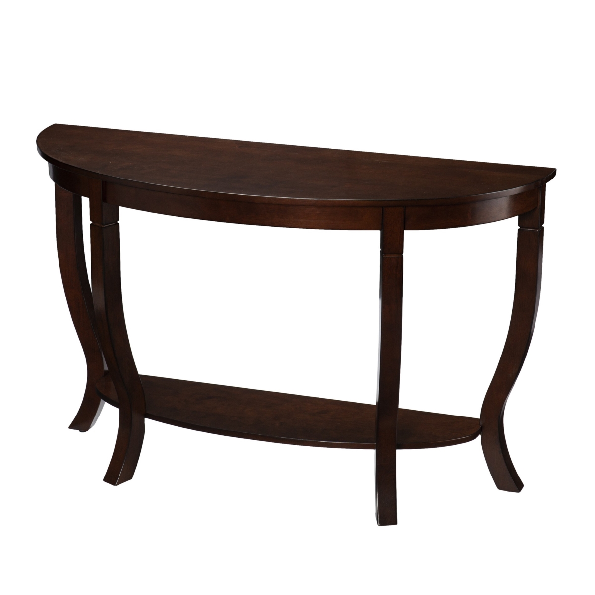 402434 48 in. Brown Half Circle Console Table with Storage