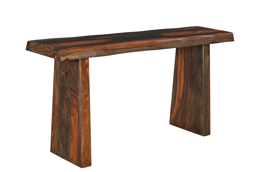 521956 60 in. Dark Brown Solid Wood Frame Console Table