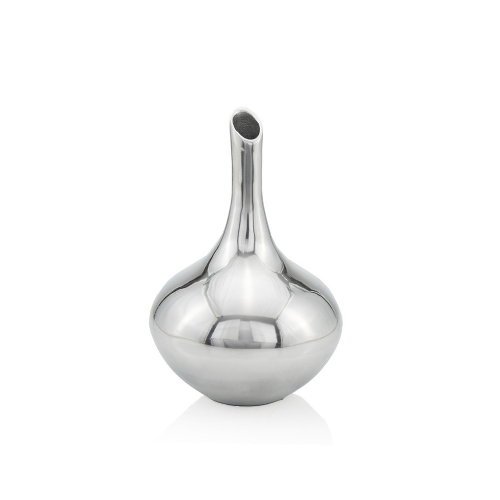 Picture of HomeRoots 480057 13 in. Silver Aluminum Bud Table Vase
