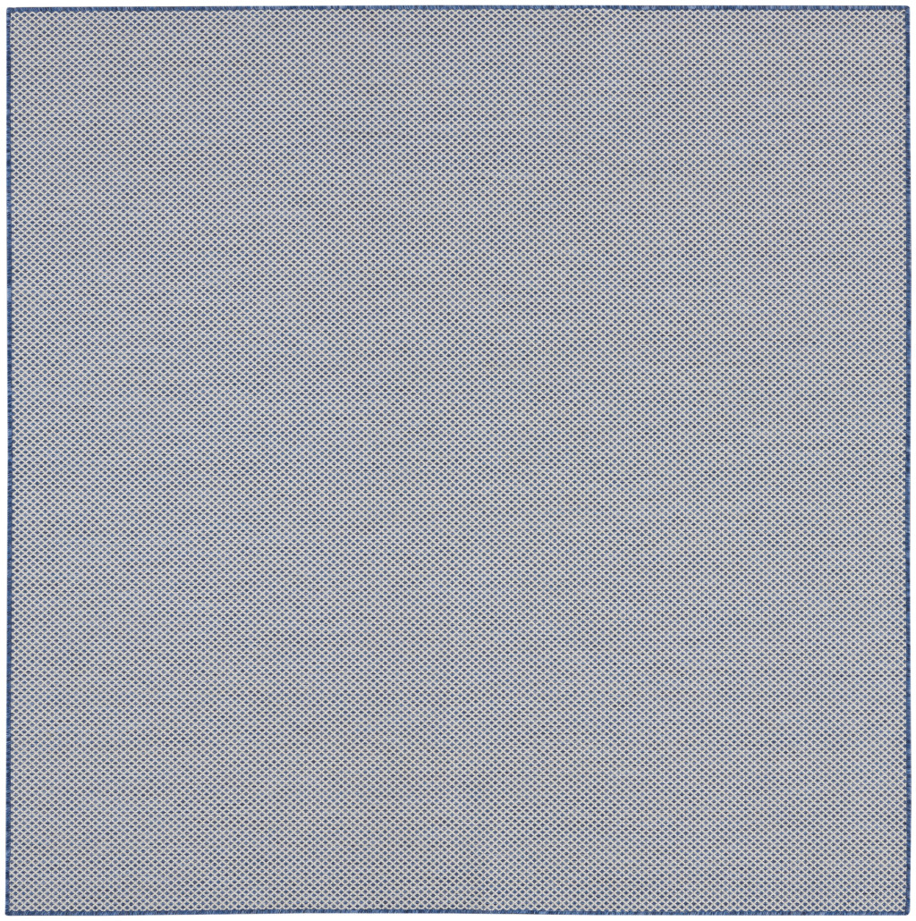 8 ft. Blue Geometric Power Loom Square Area Rug