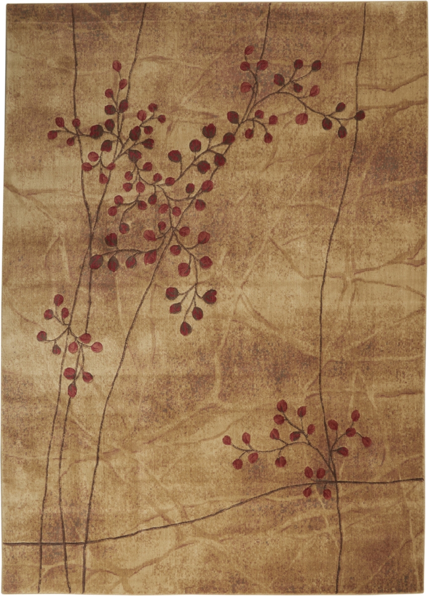 9 x 12 ft. Brown Floral Power Loom Rectangle Area Rug