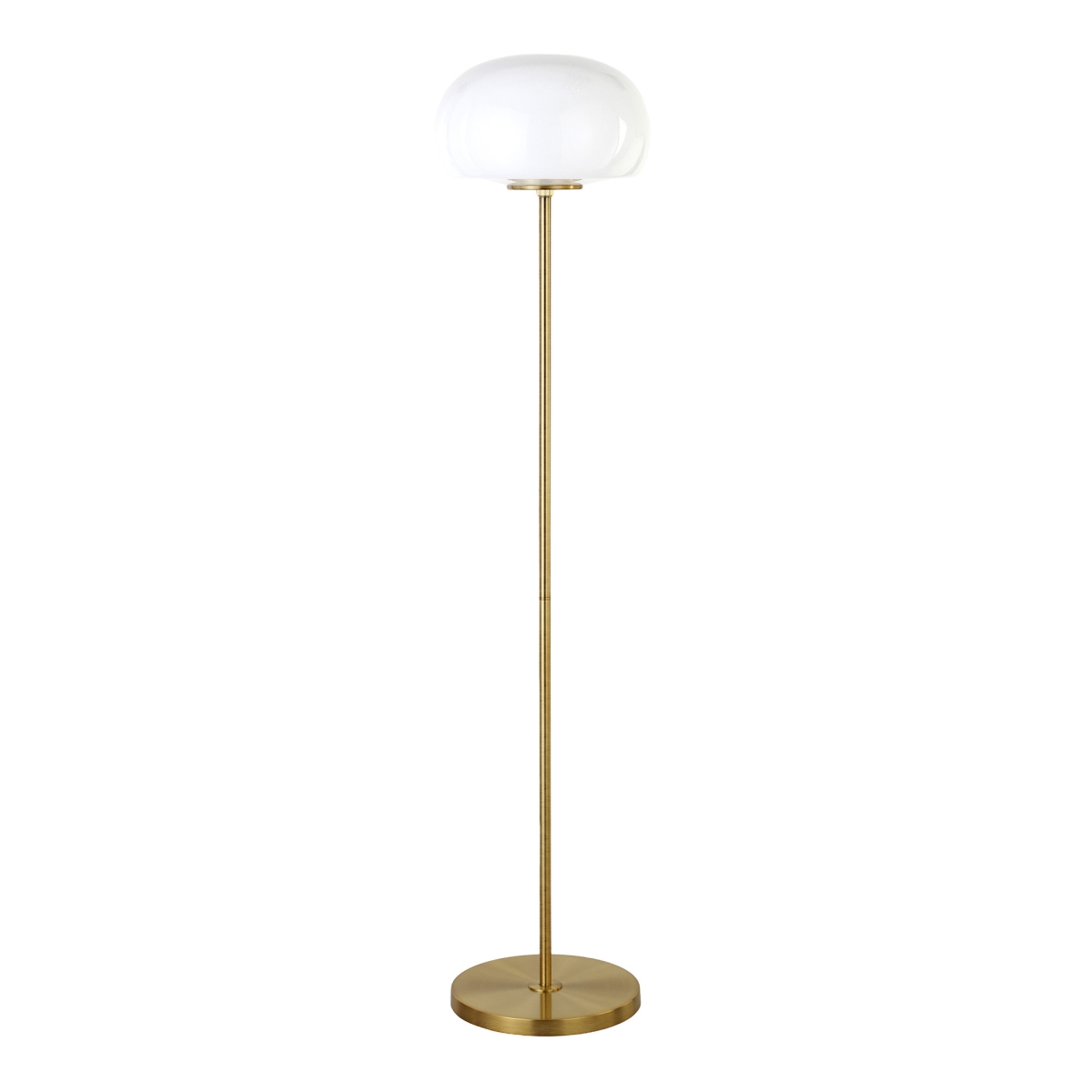 523582 62 in. Brass Novelty Floor Lamp with White Frosted Glass Globe Shade -  HomeRoots