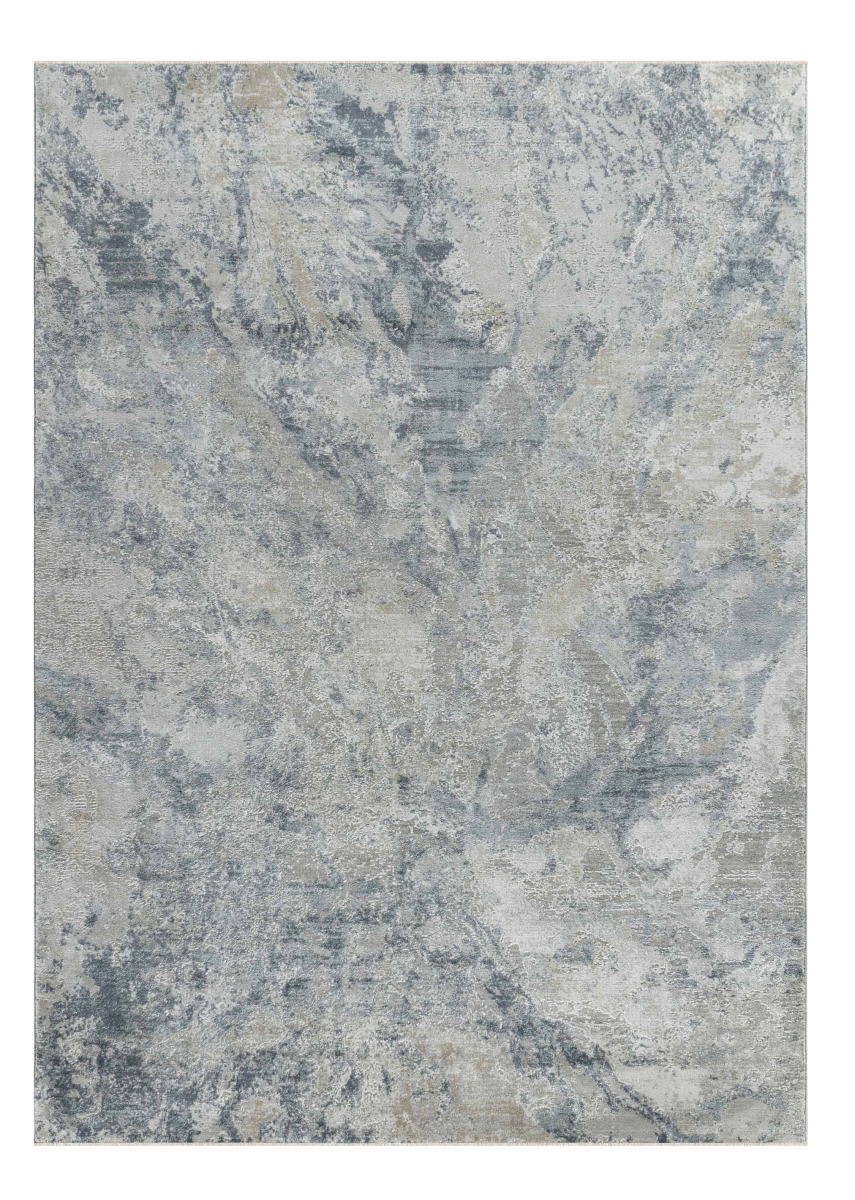 490432 8 x 10 ft. Blue & Grey Abstract Power Loom Rectangle Area Rug