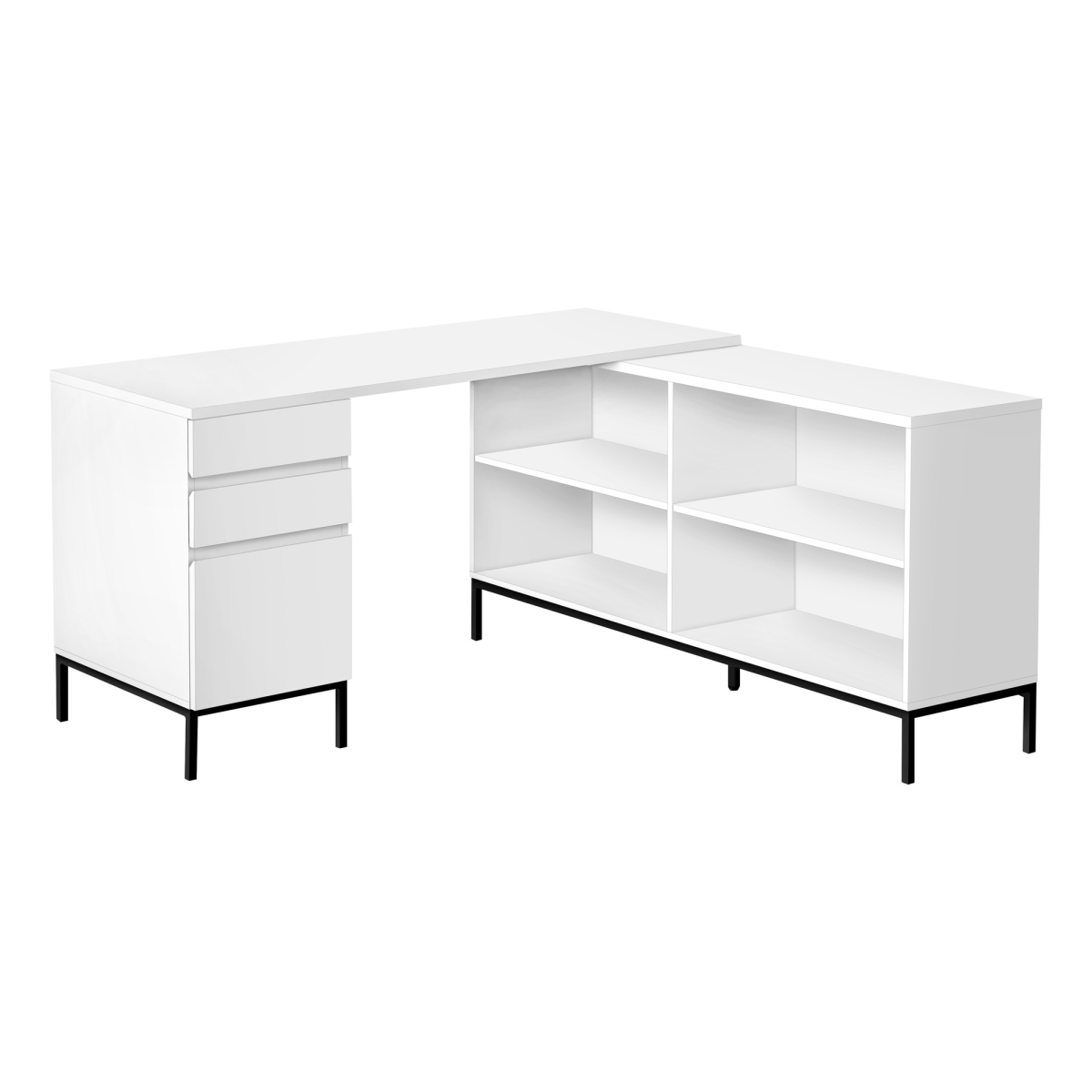 489931 60 in. White & Black Computer Desk