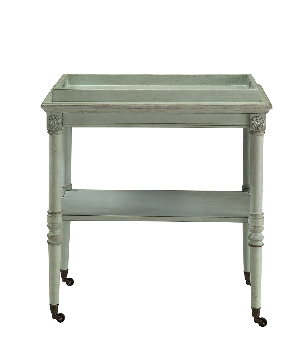Picture of Home Roots Furniture 286342 32 x 30 x 18 in. MDF & Solid Wood Leg Tray Table - Antique Green