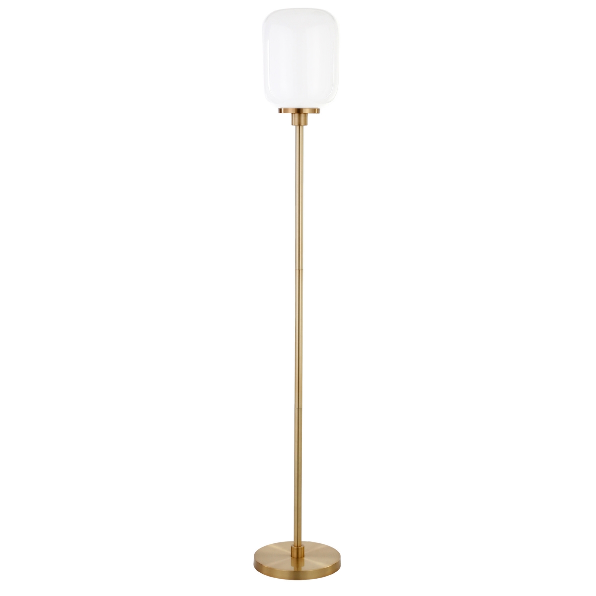 523507 69 in. Brass Novelty Floor Lamp with White Frosted Glass Globe Shade -  HomeRoots