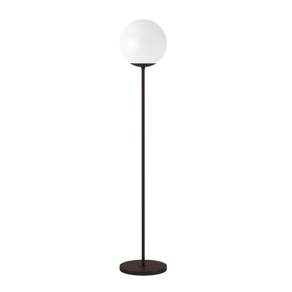 523528 62 in. Black Novelty Floor Lamp with White Frosted Glass Globe Shade -  HomeRoots