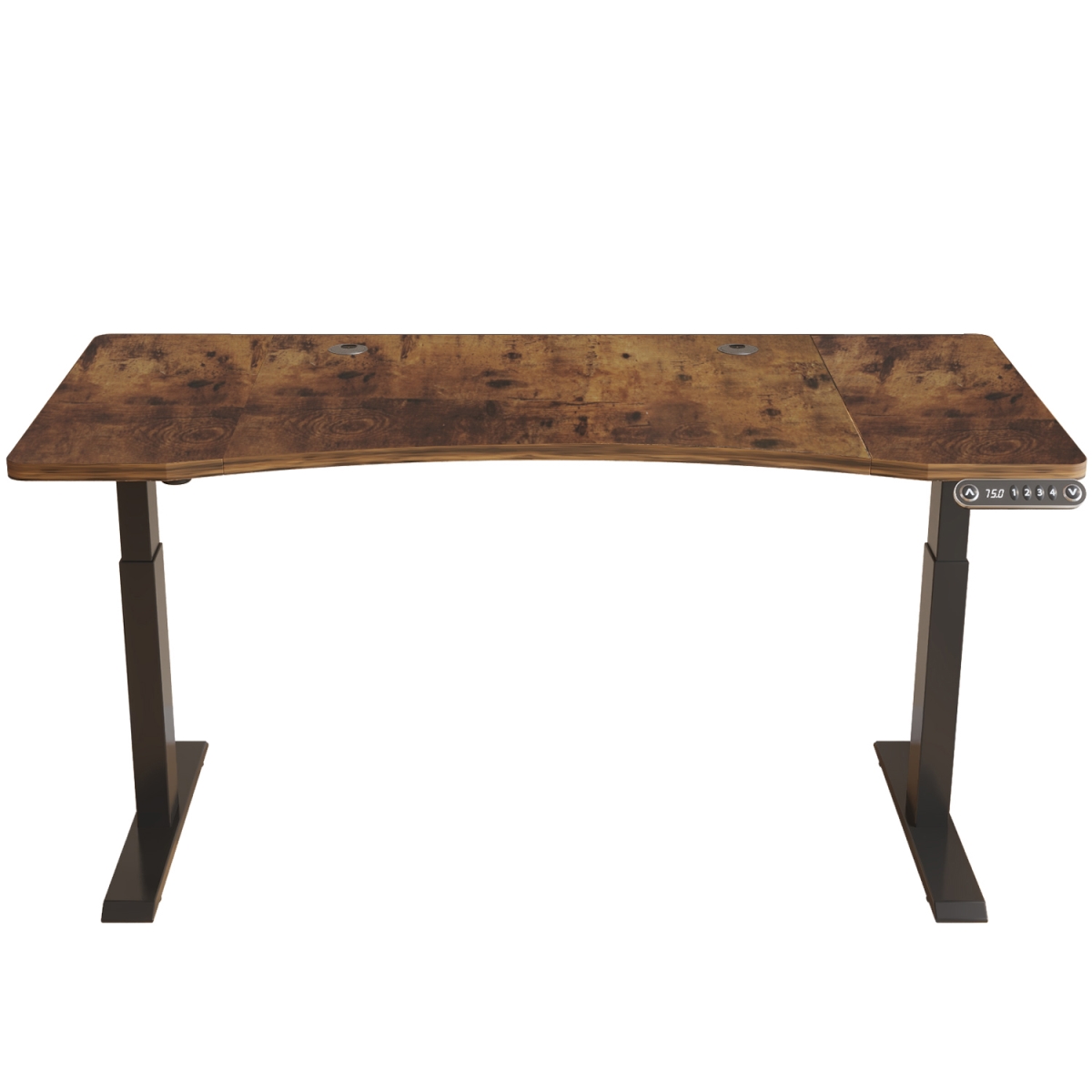 63 in. Adjustable Wood Brown & Black Unique Standing Desk