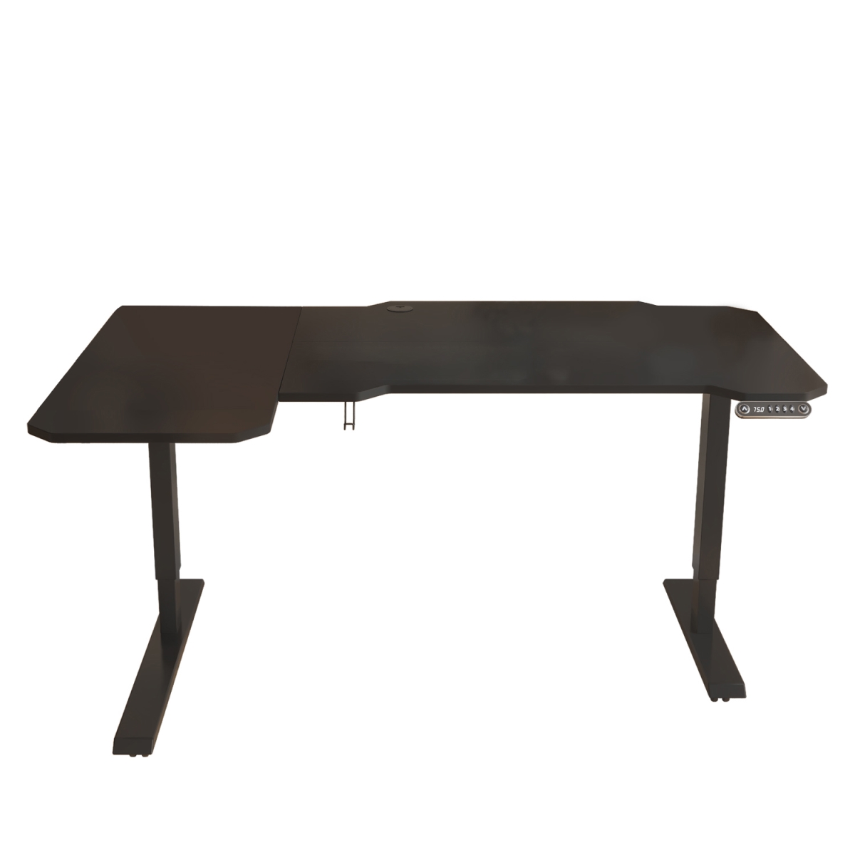 Picture of HomeRoots 528668 59 in. Adjustable Black L-Shape Standing Desk