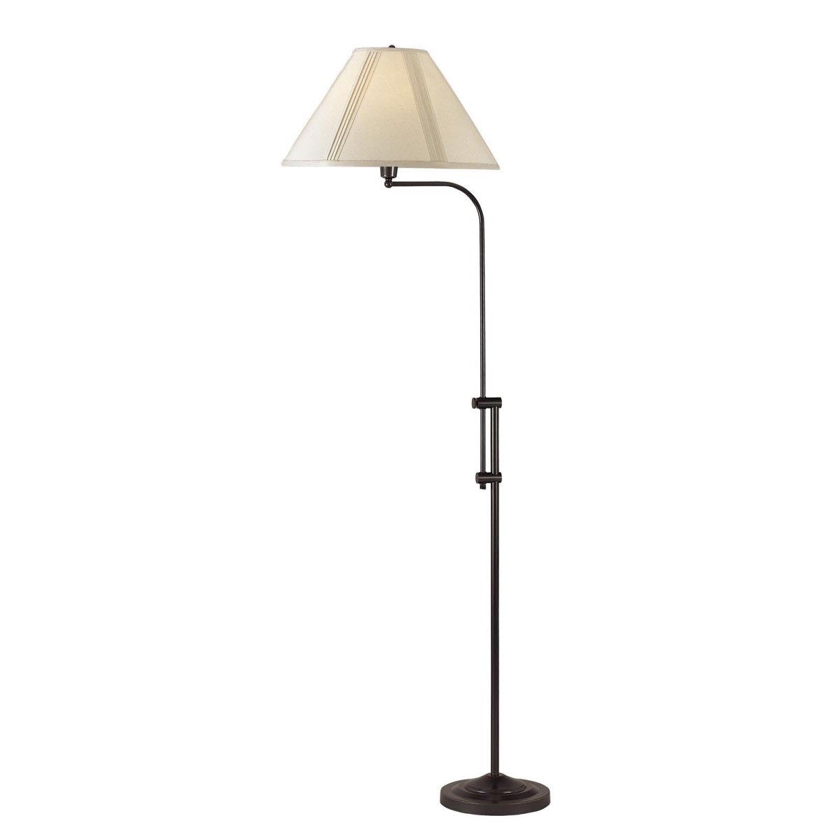 68 in. Bronze Adjustable Traditional Shaped Floor Lamp with Beige Empire Shade