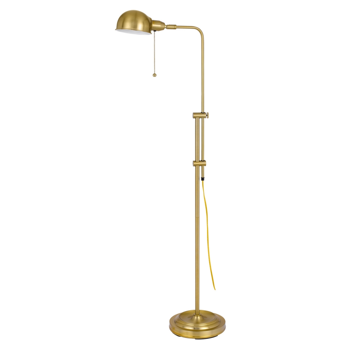 526253 58 in. Brass Adjustable Traditional Shaped Floor Lamp with Bronze Dome Shade