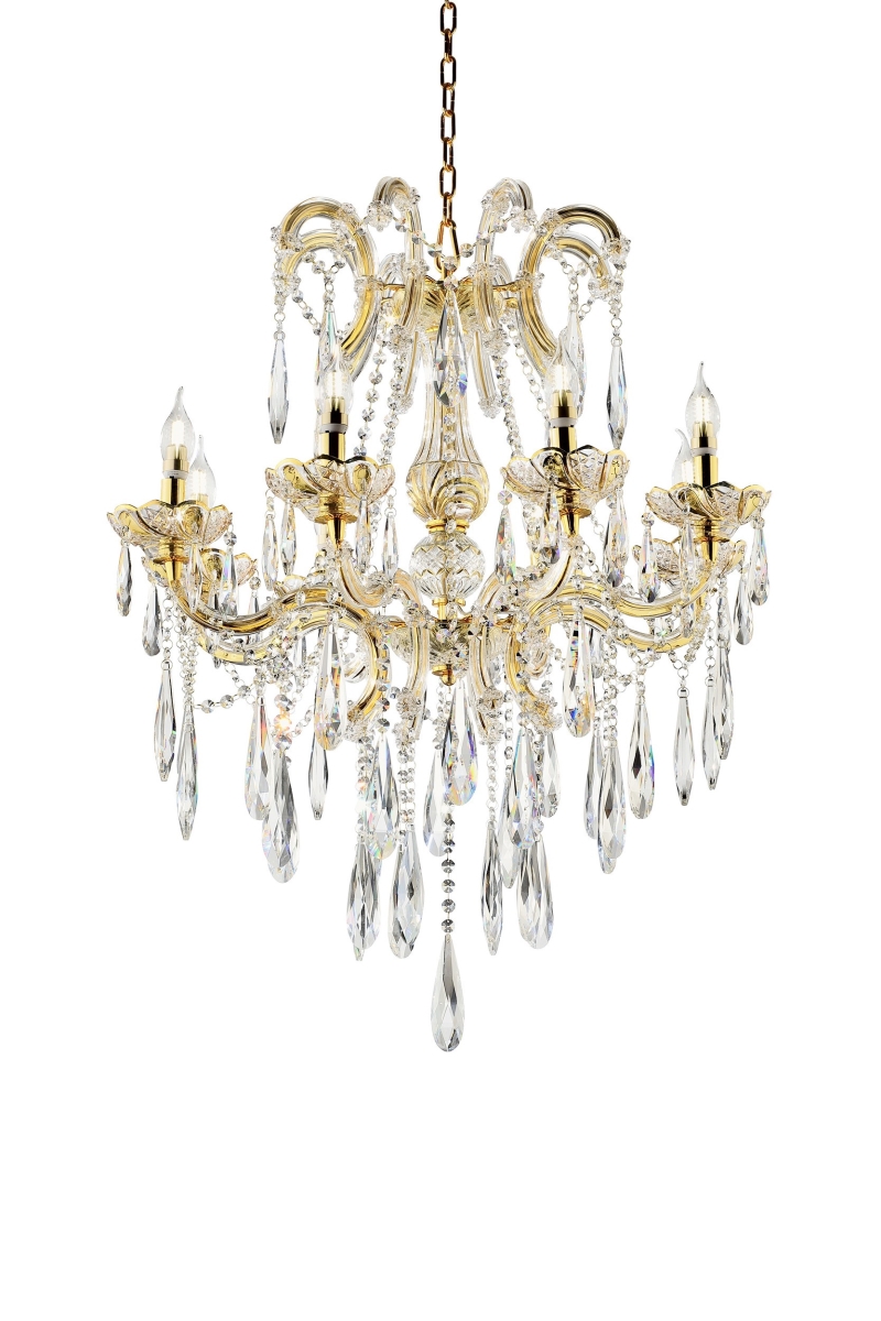 Picture of HomeRoots 468889 35 x 28 x 28 in. Candle Style Empire Transparent Glass LED Ceiling Light