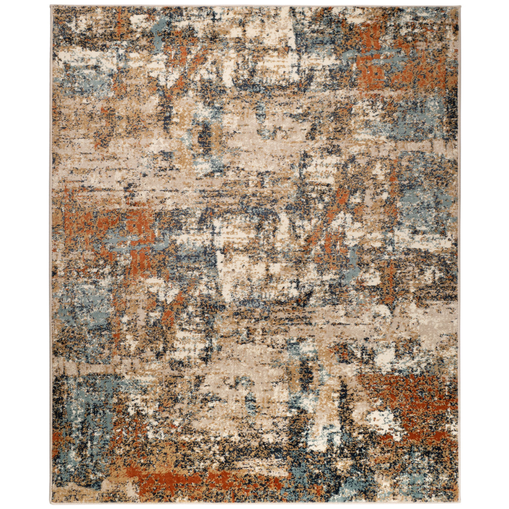 531802 2 x 3 ft. Orange Abstract Power Loom Rectangle Area Rug