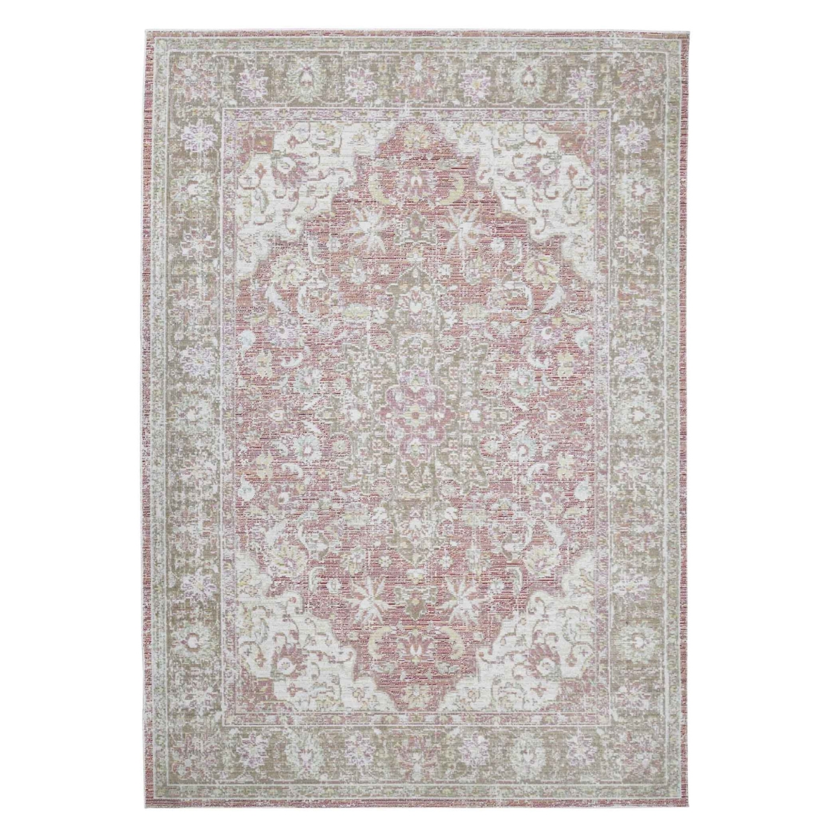8 x 10 ft. Coral Medallion Power Loom Rectangle Area Rug