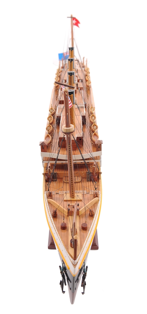 10 in. Black & Red 1912 RMS Titanic Small Hand Painted Decorative Boat