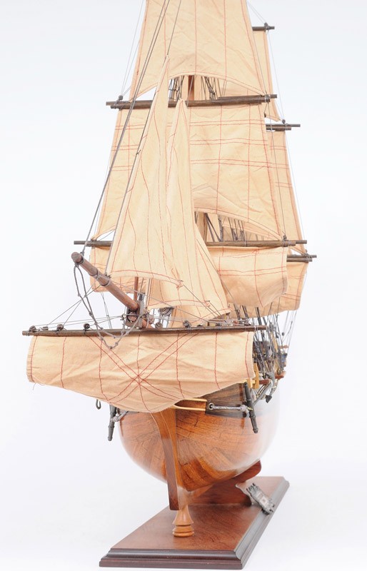 30 in. Wood Brown HMS Bounty 1787 Hand Painted Decorative Boat