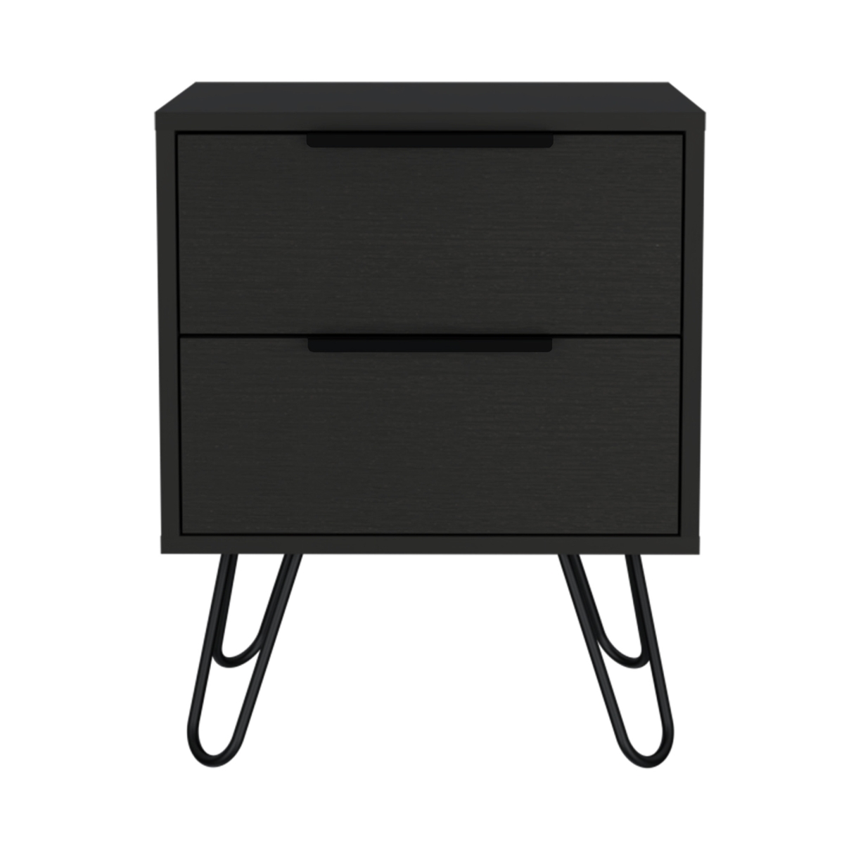 22 in. Black Wengue Two Drawer Nightstand