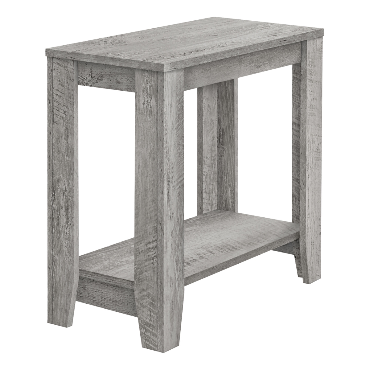 22 in. Grey End Table with Shelf