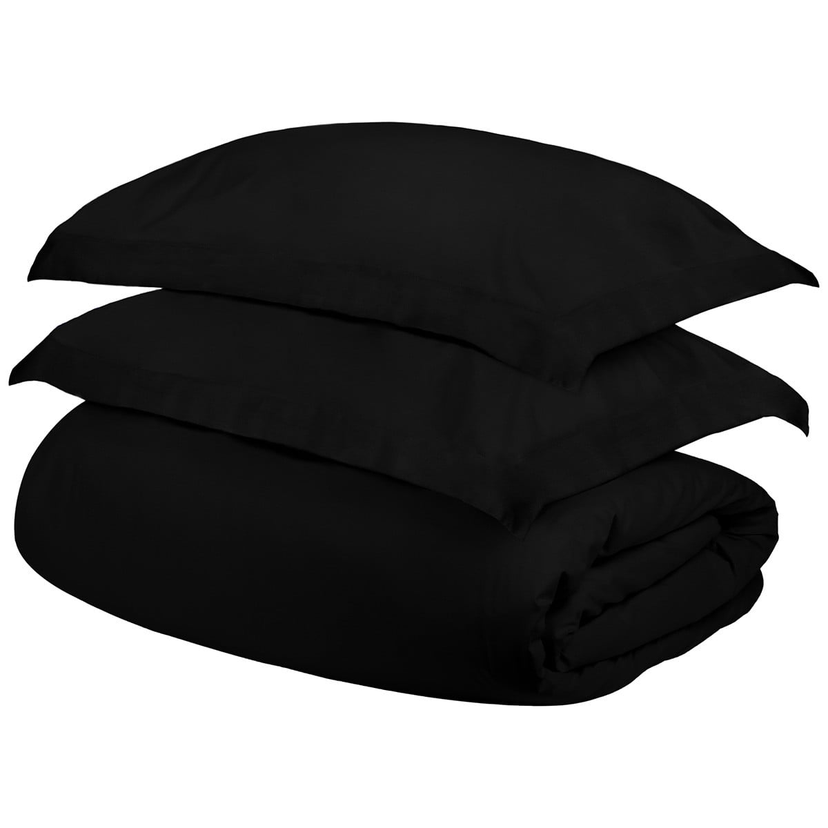 528254 9.75 x 12.88 x 4 in. Black King Size Cotton Blend 300 Thread Count Washable Duvet Cover Set