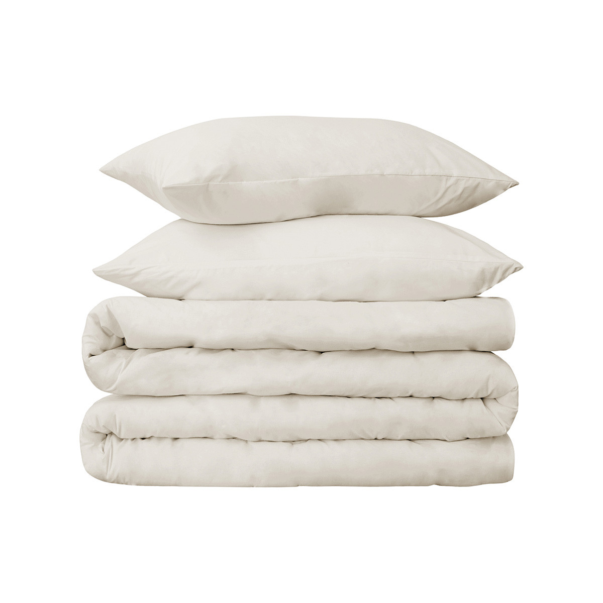 10.38 x 14.63 x 3.13 in. Ivory Queen Size Cotton Blend 650 Thread Count Washable Duvet Cover Set