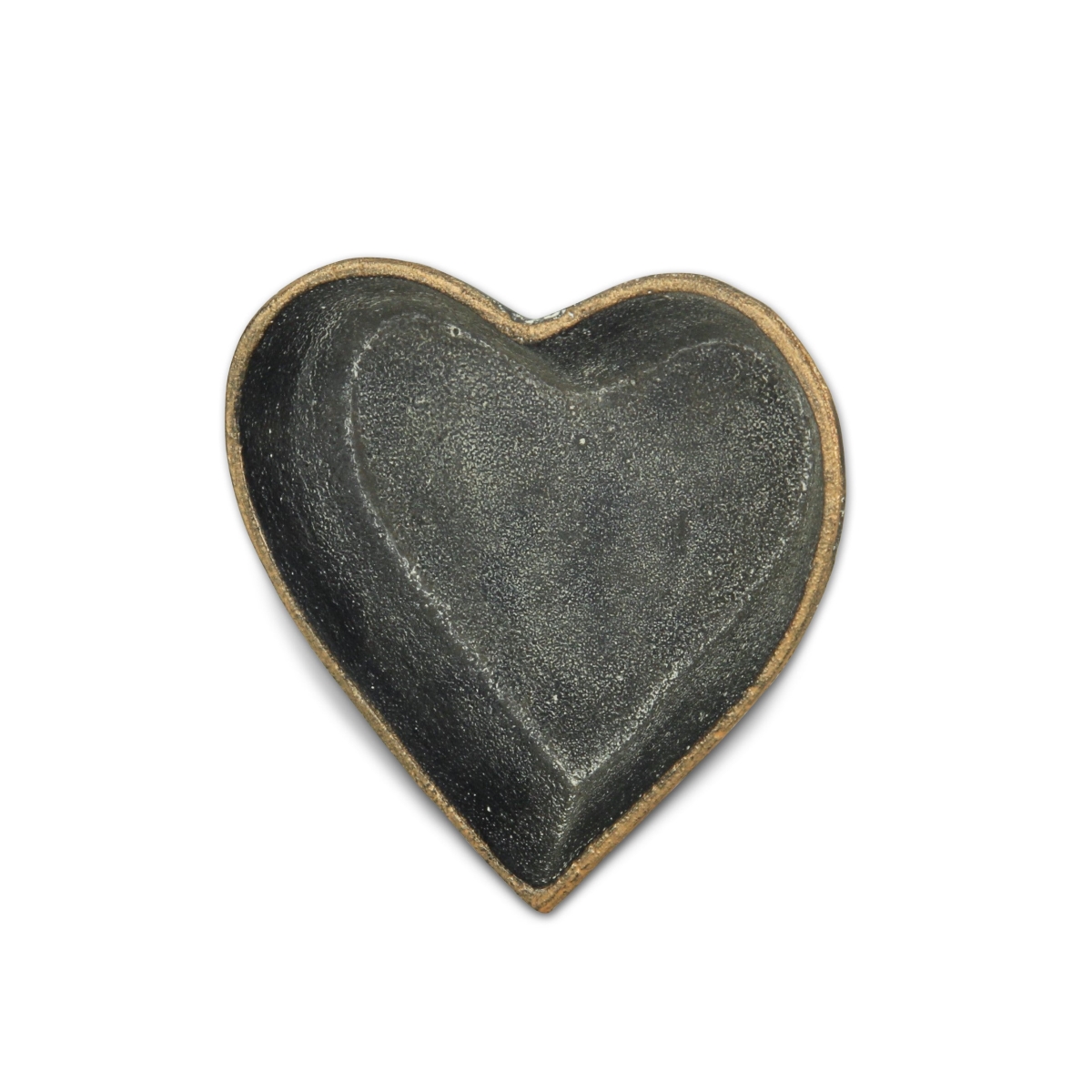 483151 6 in. Black Heart Metal Heart Handmade Vanity Tray