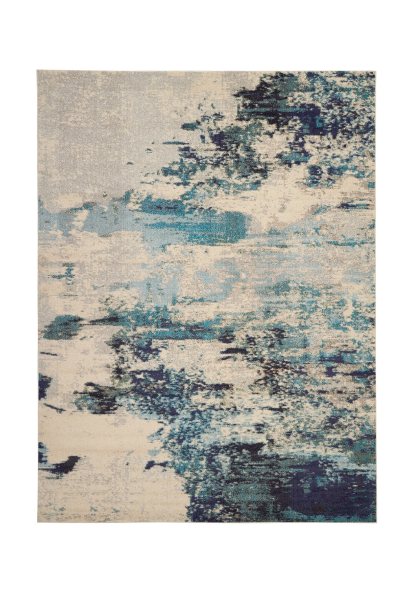 9 x 12 ft. Ivory Abstract Power Loom Rectangle Area Rug
