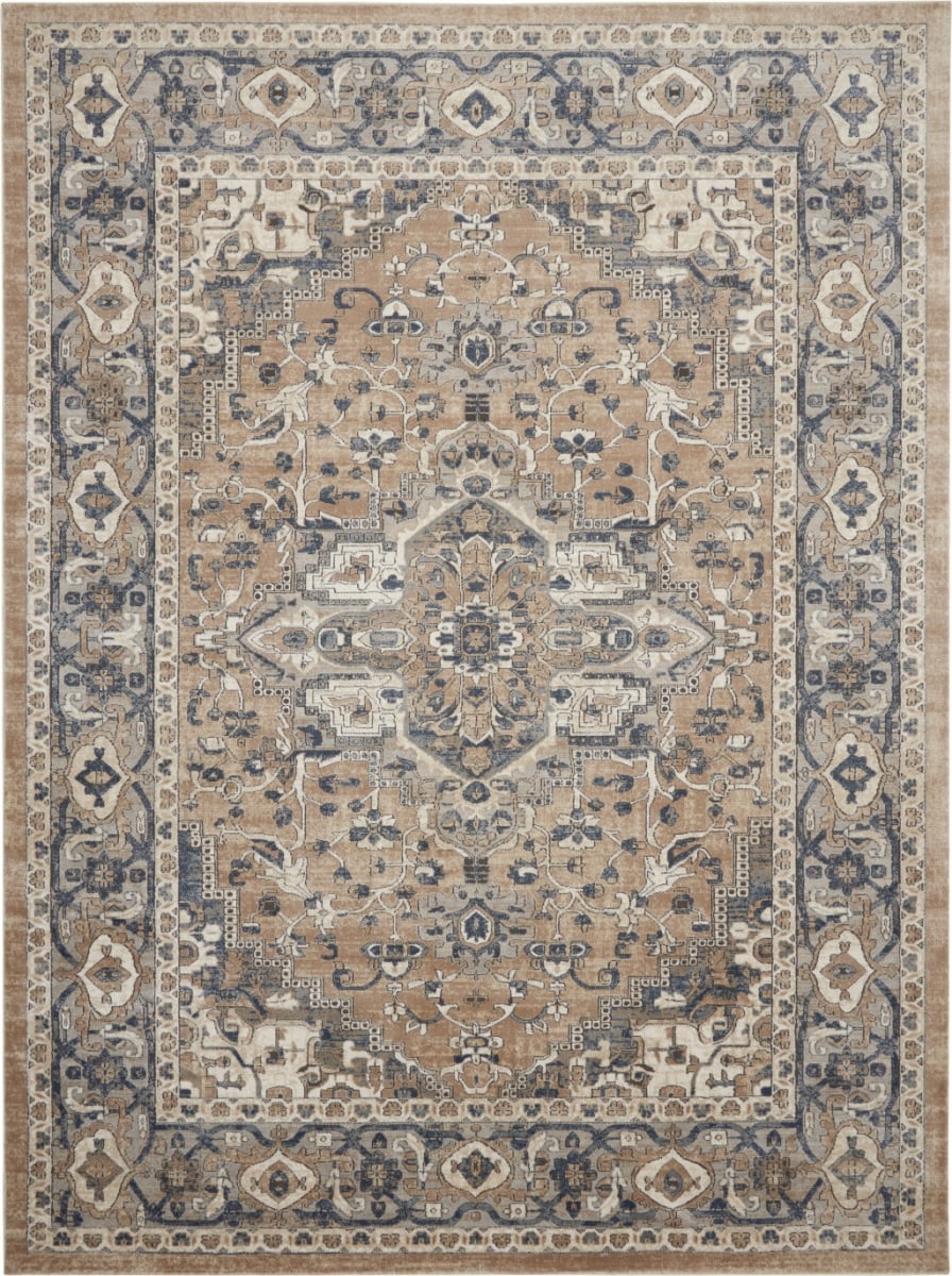 7 x 10 ft. Ivory Floral Power Loom Rectangle Area Rug