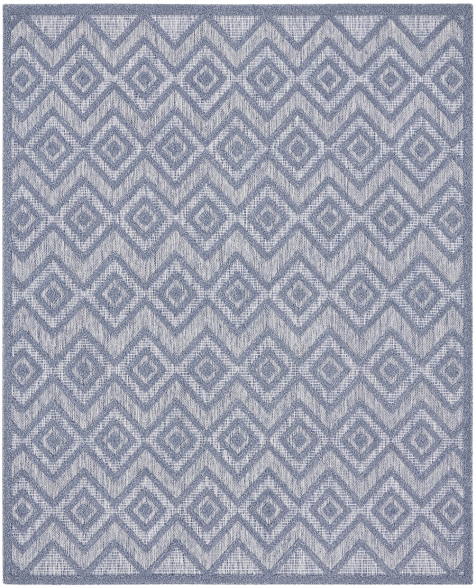 9 x 12 ft. Blue Geometric Flatweave Rectangle Area Rug