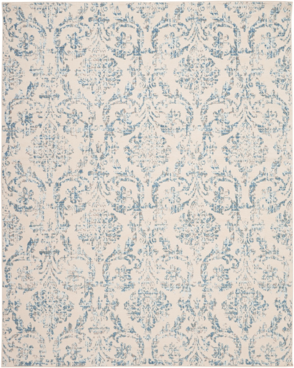 8 x 10 ft. Cream Damask Power Loom Non Skid Rectangle Area Rug