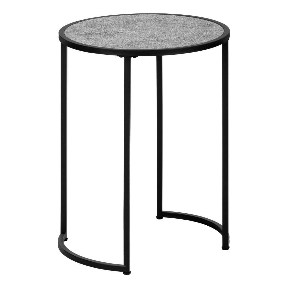 489656 24 in. Black & Gray Round End Table
