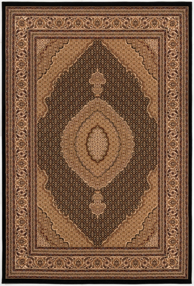 10 x 13 ft. Black Oriental Washable Non Skid Area Rug