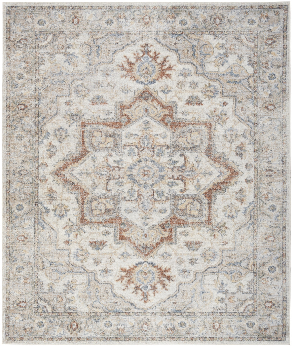 9 x 12 ft. Gray Oriental Power Loom Area Rug