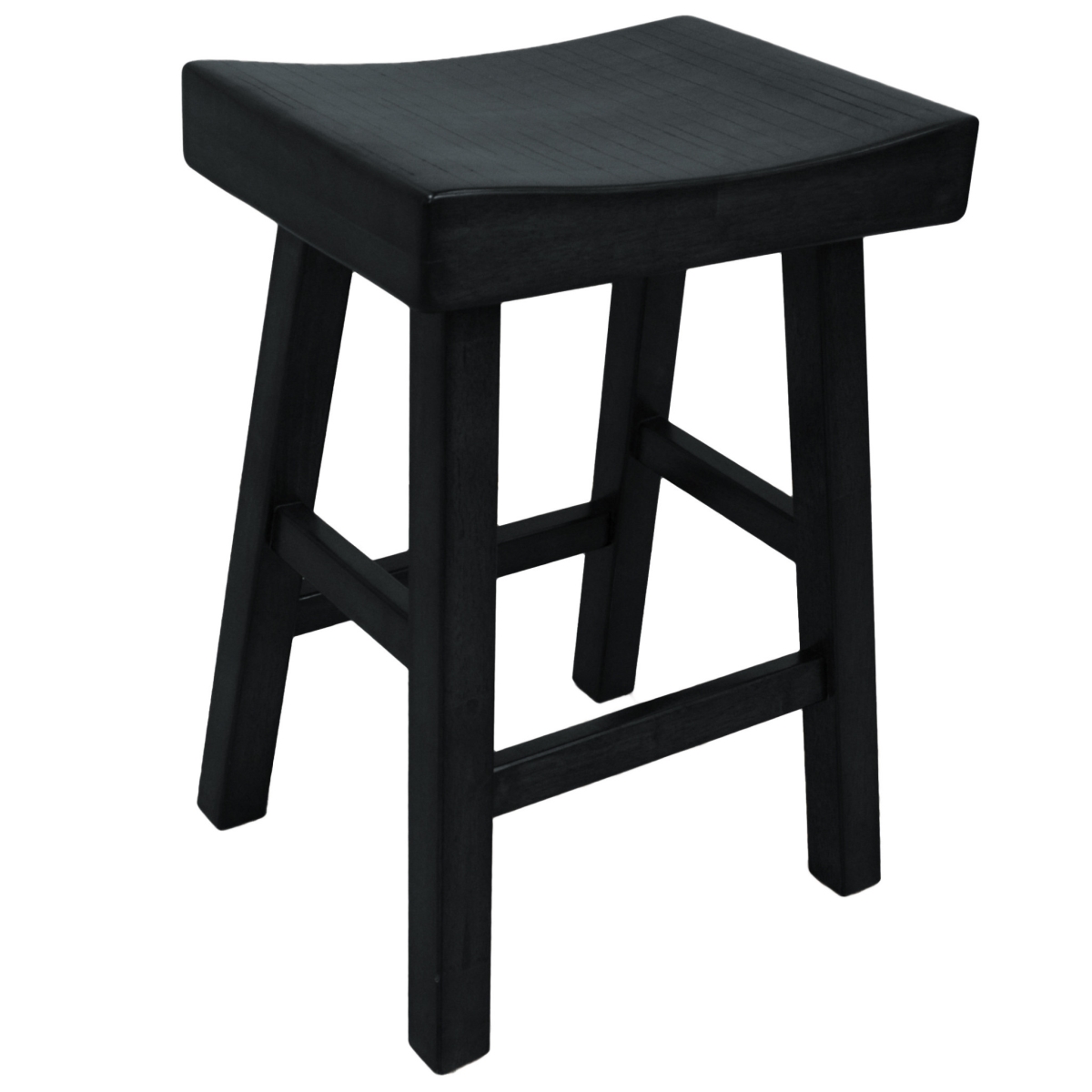 25 in. Black Backless Counter Height Bar Chair with Footrest