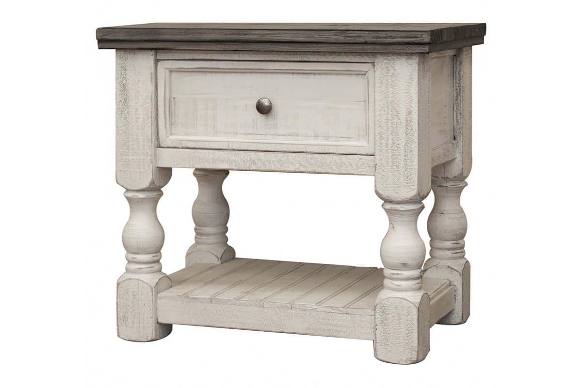 27 in. Ivory One Drawer Nightstand