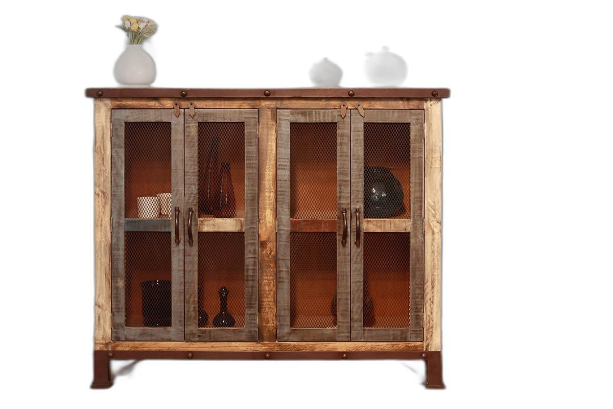 49 in. Brown Solid & Manufactured Wood Distressed Buffet Table