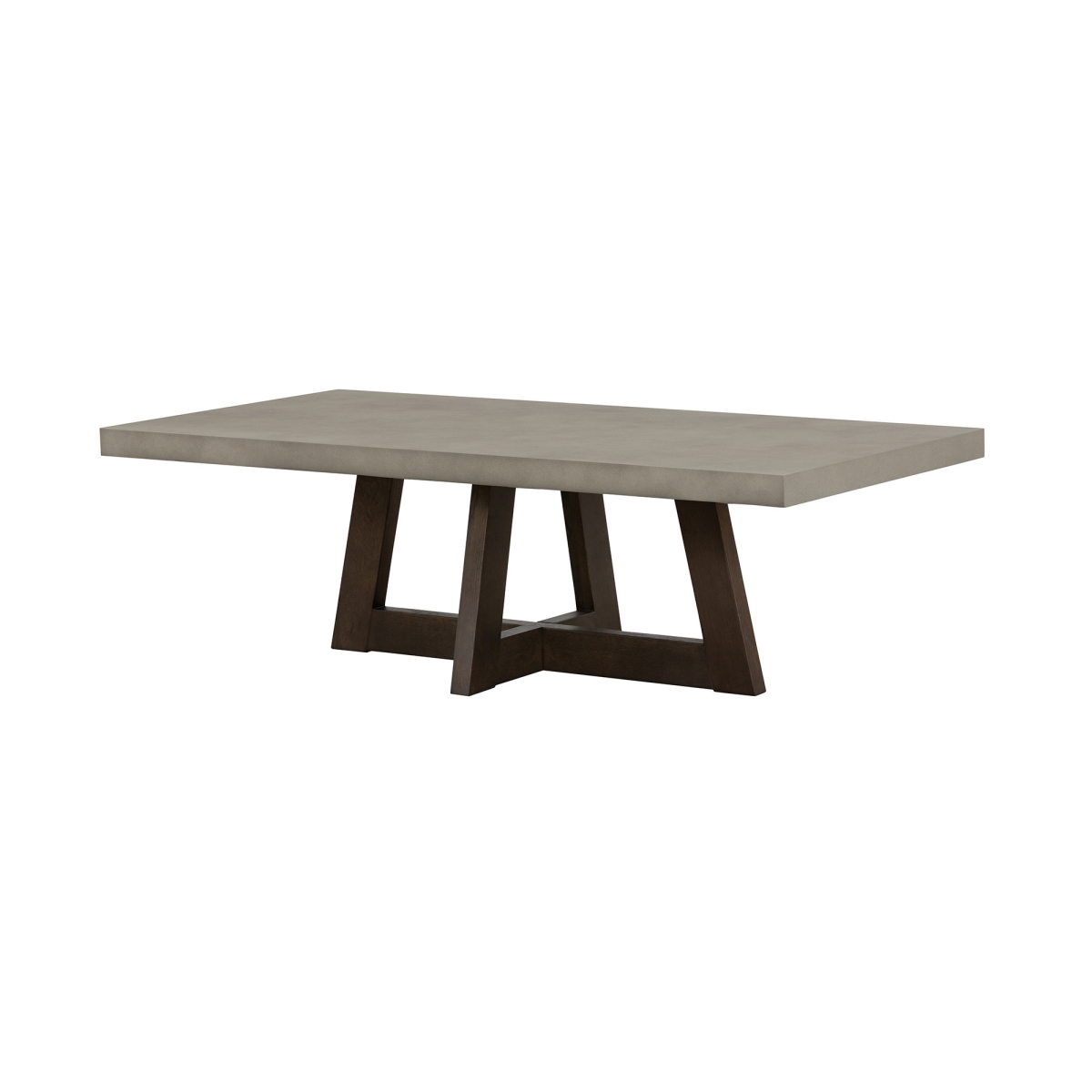 55 in. Dark Grey & Brown Concrete Rectangular Coffee Table -  Gfancy Fixtures, GF3649002